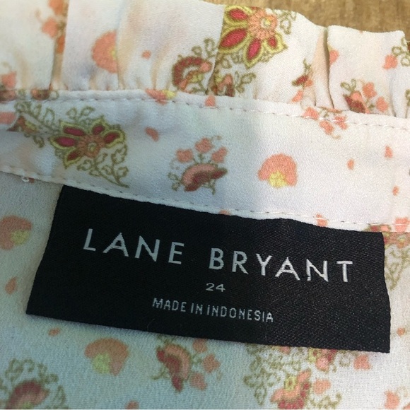 Lane Bryant Autumn Floral Lightweight Short Sleeve Top Womens Plus Size 24 - Picture 4 of 7